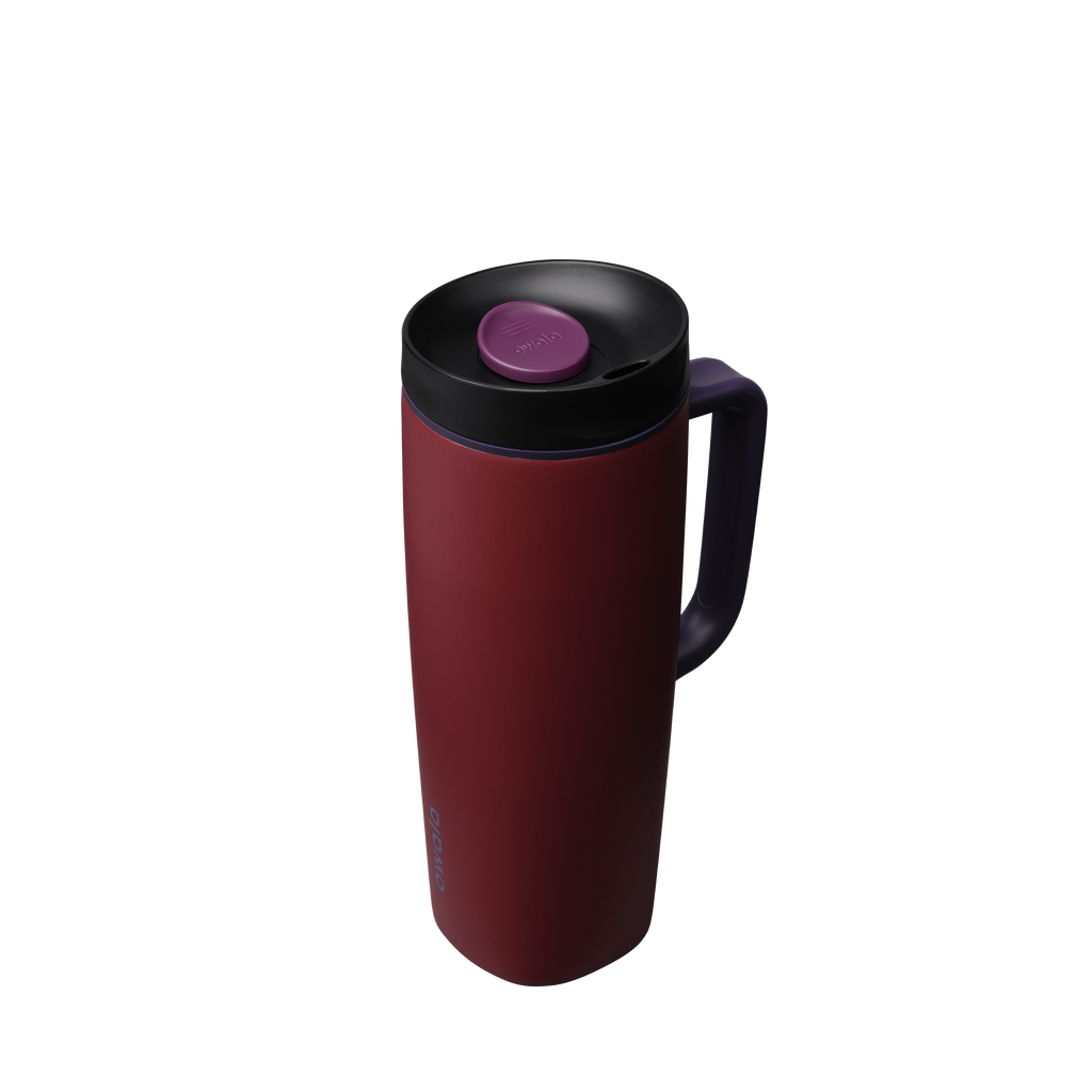 SmoothSip® Slider with Handle - Burgundy Bay / 24oz / Stainless Steel